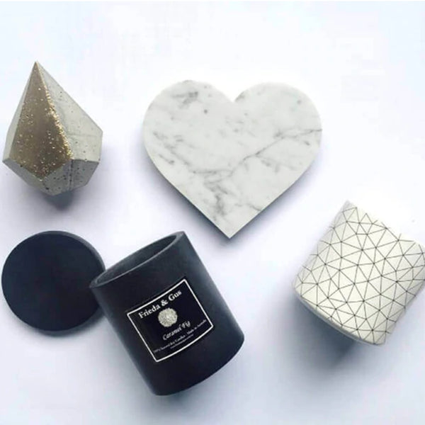 Handcrafted Marble Heart-Shaped Coasters - Semi-Polished 4x5 Set