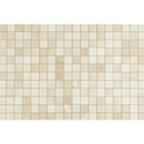 Crema marfil beige marble mosaic 2"x2" polished SKU-10083731 multi top view