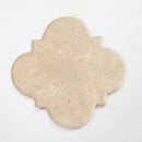 Crema Marfil genuine marble motif coasters 5x5 polished set of 4 SKU-MSCMMS5x5SP product shot