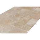 Denizli beige antique french pattern set travertine tile surface brushed SKU-20071439 product shot