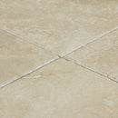 Denizli beige travertine tile size 18"x18" (45.7cmx45.7cm) thickness 1/2" surface brushed chiseled SKU-10083369 product shot