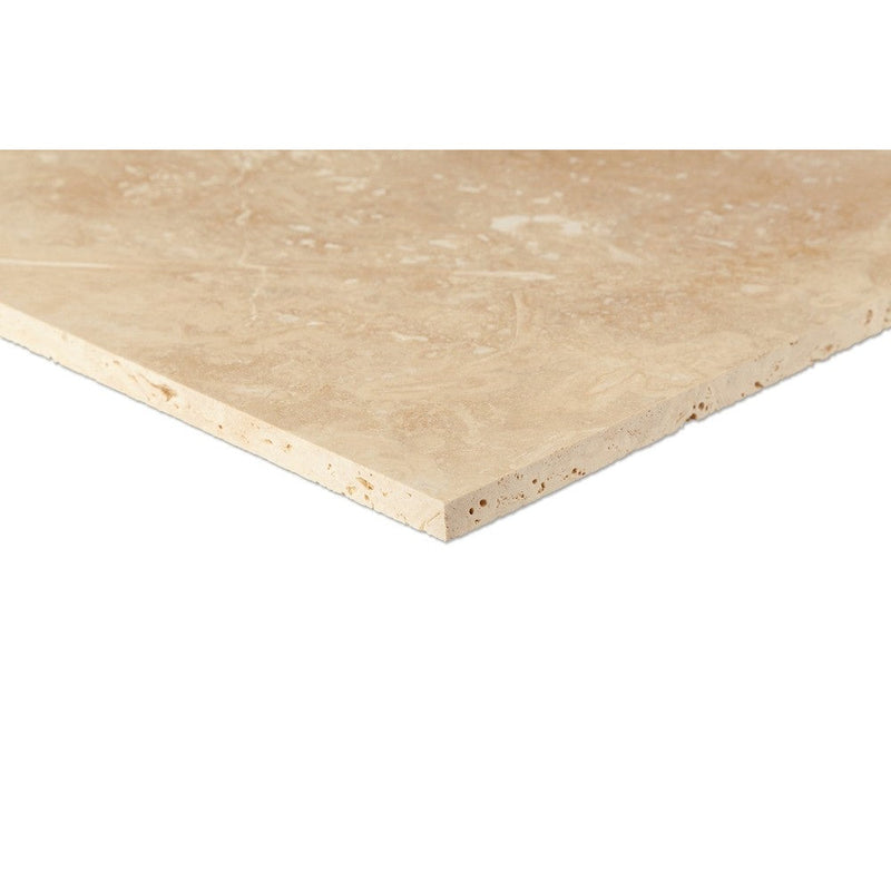 Denizli beige travertine tile surface honed filled size 12"x12" and thickness 3/8" SKU-10071421 product shot