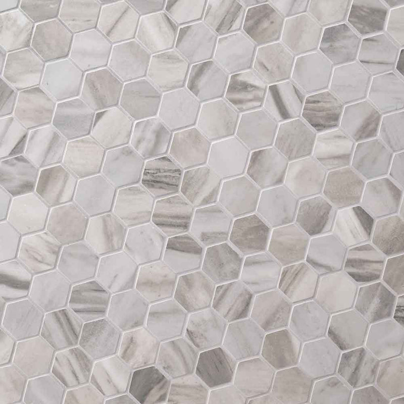 MSI Eden Bardiglio Porcelain Mosaic Hexagon Wall and Floor Tile