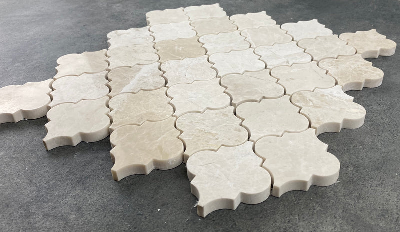 Vanilla Beige Marble Casablanca on 12" x 12" Mesh Mosaic Tile