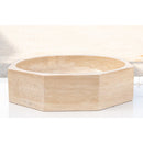 Light Beige Travertine Octagon Natural Stone Vessel Sink Polished D16 H5 SKU-EGELBTOP166 product shot front view