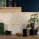 Light Beige Travertine Tumbled Mosaic Tile (10 sqft per box)