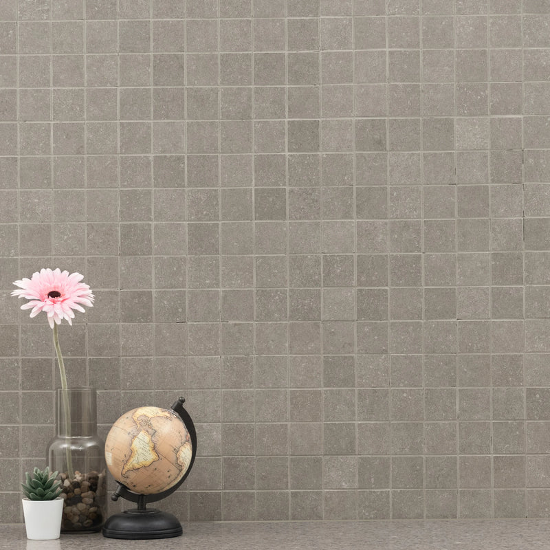 MSI Dimensions Gris Porcelain Mosaic Wall and Floor Tile
