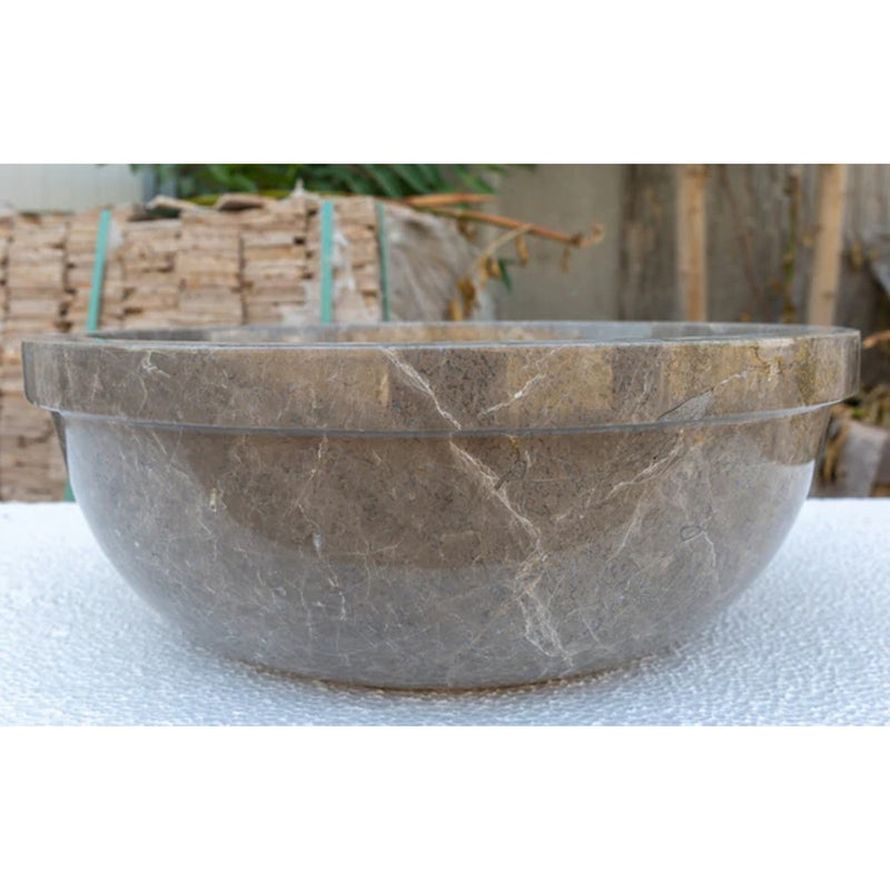 Maya Grey Marble drop in self rimming polished sink D16 H6 SKU-YEDSIM02 product shot front view