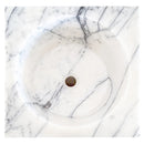 Natural Stone New York White Marble Pedestal Square Cone Shaped Sink Polished (W)16" (L)16" (H)36" SKU-NTRVS25 product shot top view