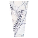 Natural Stone New York White Marble Pedestal Square Cone Shaped Sink Polished (W)16" (L)16" (H)36" SKU-NTRVS25 product shot front view stand-alone