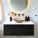 Natural Stone Classic Oval Travertine Vessel Sink SKU-20020049 Rooms scene
