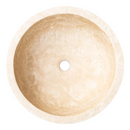 Natural Stone Honed Circular Light Travertine Vessel Sink SKU-20020022 top view