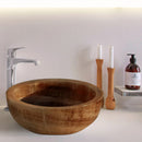 Natural Stone Honey Onyx Vessel Sink SKU-20020008 ınstalled view at bathroom