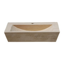 Natural Stone Light Travertine Farmhouse Sink SKU-20020047 on white background