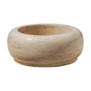 Natural Stone Oval Light Travertine Vessel Sink SKU-20020003 on white background.