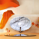 New York White Marble Oval Shape Vessel Sink Polished (W)16" (L)26" (H)5" SKU-NTRVS09 product shot top view installed on bathroom
