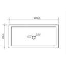 Noce Travertine Rectangular Vessel Sink Honed Filled (W)16" (L)48" (H)4" SKU-NTRSTC39 product technical drawing