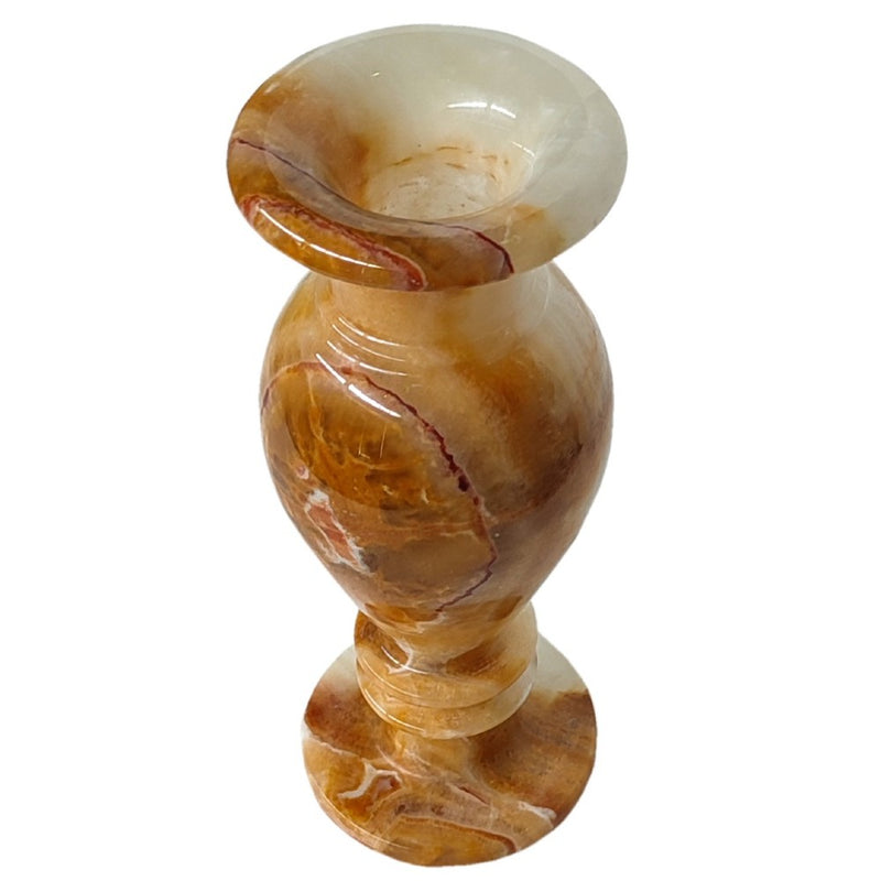 Honey Onyx Stone Vase angle view
