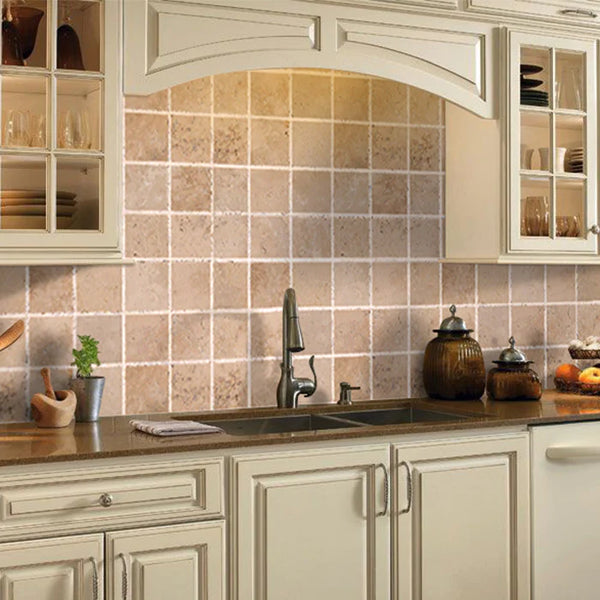 Riverbed Walnut Travertine Tumbled Floor and Wall Tile - Rustic Antique Old World