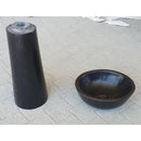 Toros Black Marble Natural Stone Pedestal Oval-top Sink Polished (W)17" (L)20" (H)33.5" SKU-NTRSTC20 product shot two pieces