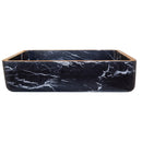 Toros Black Marble Rectangular Natural Stone sink semi Polished W14.4 L 20.3 H4.7 SKU T1-252 side view