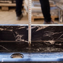 Toros Black Marble Rectangular Natural Stone sink semi Polished W14.4 L 20.3 H4.7 SKU T1-252 inside height measure view