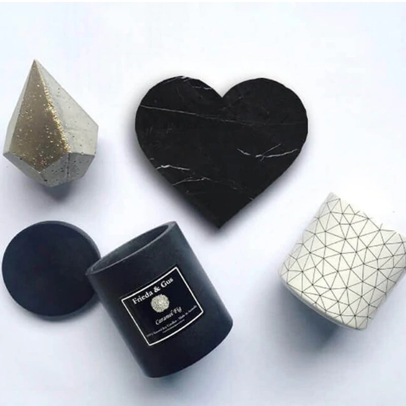 Toros Black genuine marble heart shape coasters 4x5 polished set of 4 SKU-MSTBHS4x5SP product shot