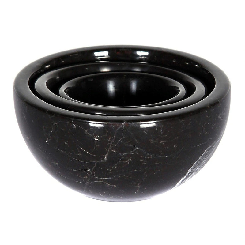 Toros Black genuine marble nesting bowls set of 3 polished product SKU-MSTBSO34