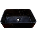 Toros Black marble Farmhouse Rectangular Sink Polished size (W)13.5" (L)21.5" (H)6" SKU-NTRVS11 product shot angle view
