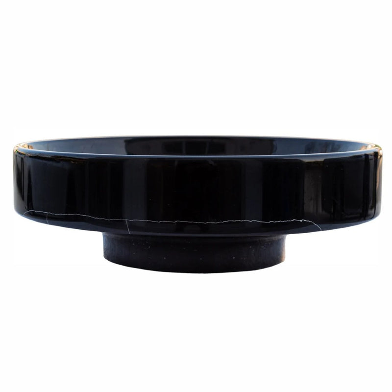 Toros Black marble Round Above Counter Sink Polished size D 16'' H6'' SKU NTRSTC52 side view product shot