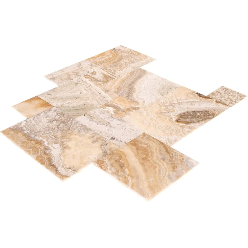 Traonyx Travertine Tile Honed and Filled SKU-TONYXPATH angle view