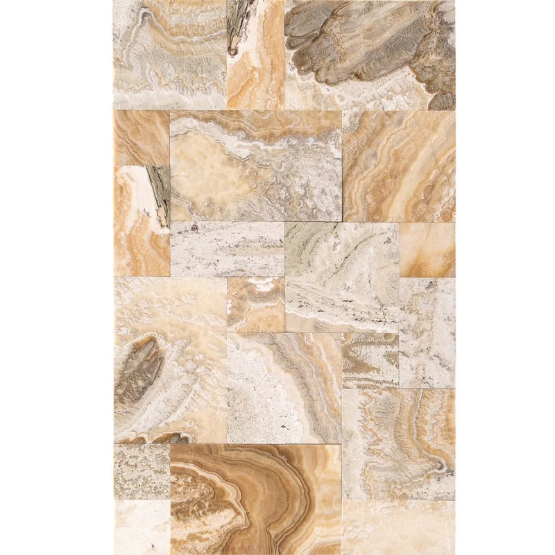 Traonyx Travertine Tile Honed and Filled SKU-TONYXPATH multi top view