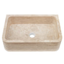 Troia Light Travertine Farmhouse Sink Honed and Filled (W)18" (L)27.5" (H)7"