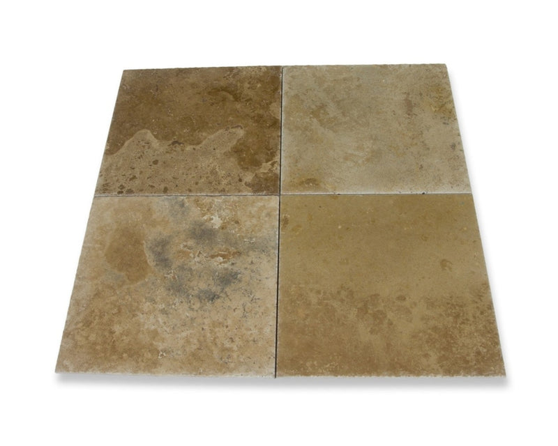 volcano travertine tile brushed chiseled size-18"x18"-SKU-10094905 View of product together