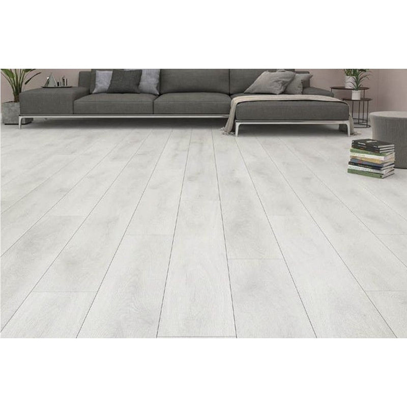 agt armonia napoli large laminate flooring edge 4 sided V groove wood look size 9.5"x54" thickness 8mm SKU 991974 installed on living room floor L shaped couch
