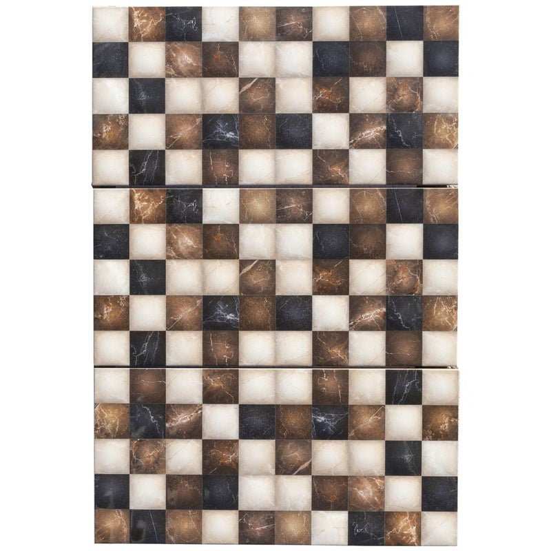 anka almira brown glossy wall porcelain tile SKU-165138 12"x24" (30cmx60cm) size by putting 3 products under each other product shot top view