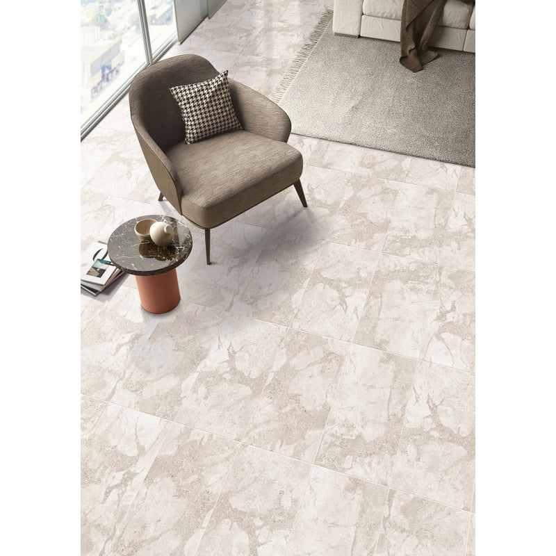 anka anfora cream matte unrectified porcelain wall and floor tile 12"x24" (30cmx60cm) SKU-170005 installed on living room floor