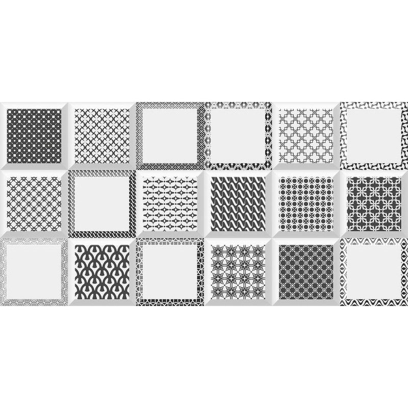 Anka dora glossy porcelain wall tile 12"x24" SKU-170026 Top view of Black Dora tile