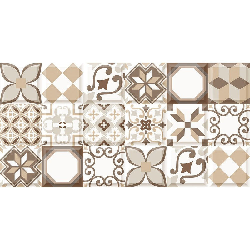 Anka dora glossy porcelain wall tile 12"x24" SKU-170027 Topo view beige tile.