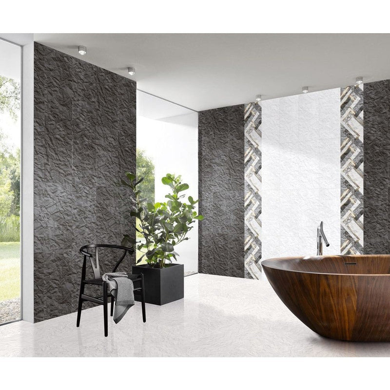 Anka elite glossy porcelain wall tile 12"x24" SKU-170034 Installed view of Elite tiles