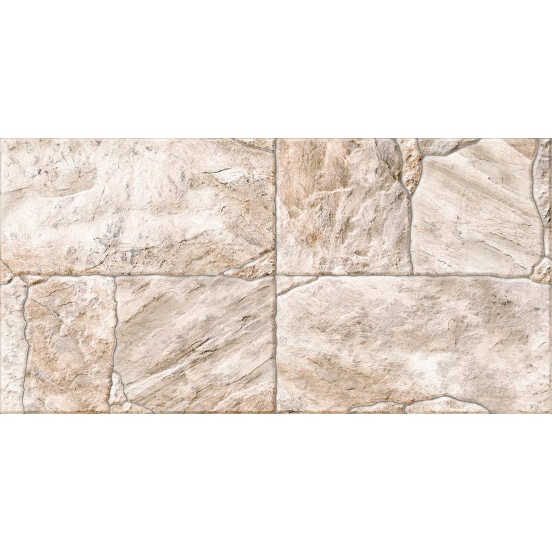 Anka kaya beige matte anti slip porcelain wall and floor tile size 12"x24" SKU 165171 product shot top view