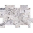 Atlantic Grey Marble Tiles Antique Pattern Sand-Blasted Brushed SKU-KRTAGMAPSBB top multi top view