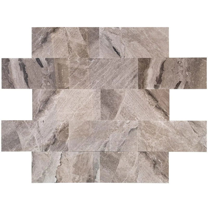 Atlantic Grey Cloudy Floor and Wall Marble Tile Polished
