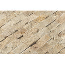 beige rustic splitface travertine mosaics 1x2 SKU 20012363 close view