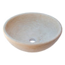 beige travertine vessel sink NTRSTC09 D16 H6 angle view product shot