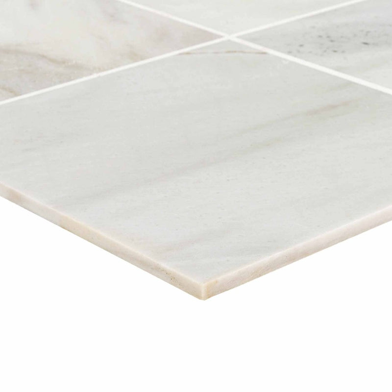 bianco carrara white marble tiles 36x36 honed SKU-20012390 product shot thickness view