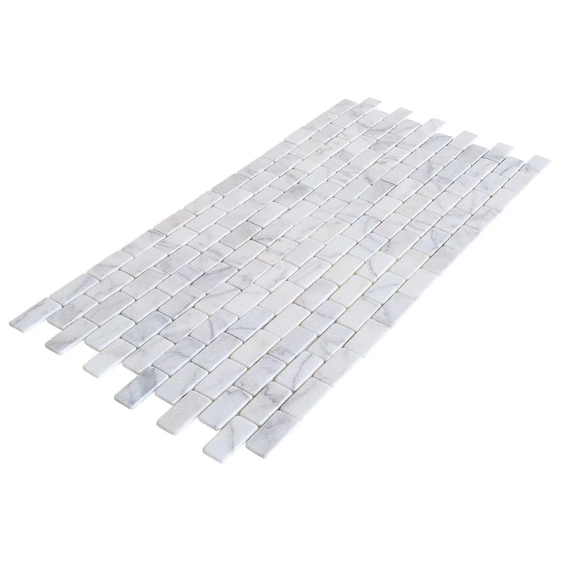 Bianco Ibiza White Marble Tumbled Mosaic Tile