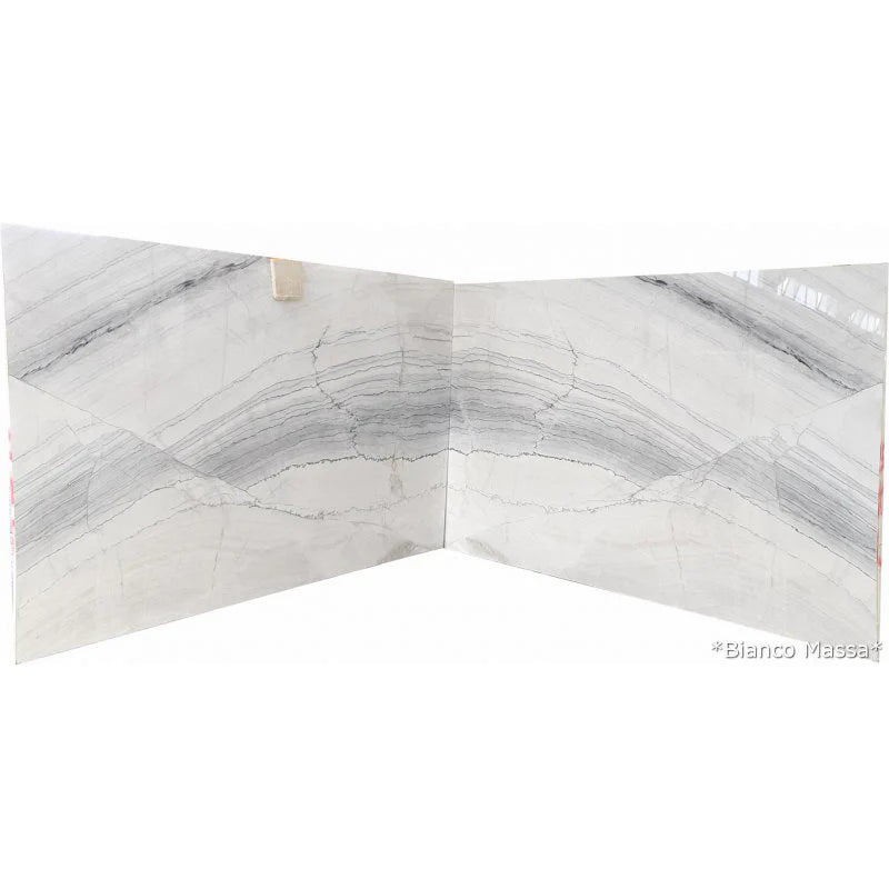 Bianco Massa White Bookmatching Marble Slab