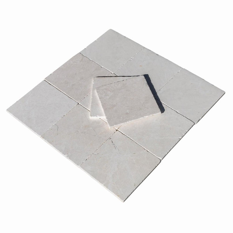 botticino cream super light marble tiles 8x8 SKU-20012415 product shot top view