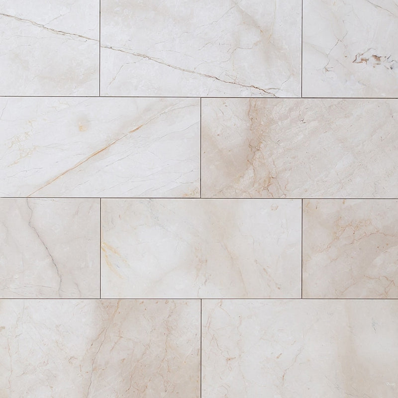 calista cream light polished marble tile 12x24 SKU-15000430 product shot top view